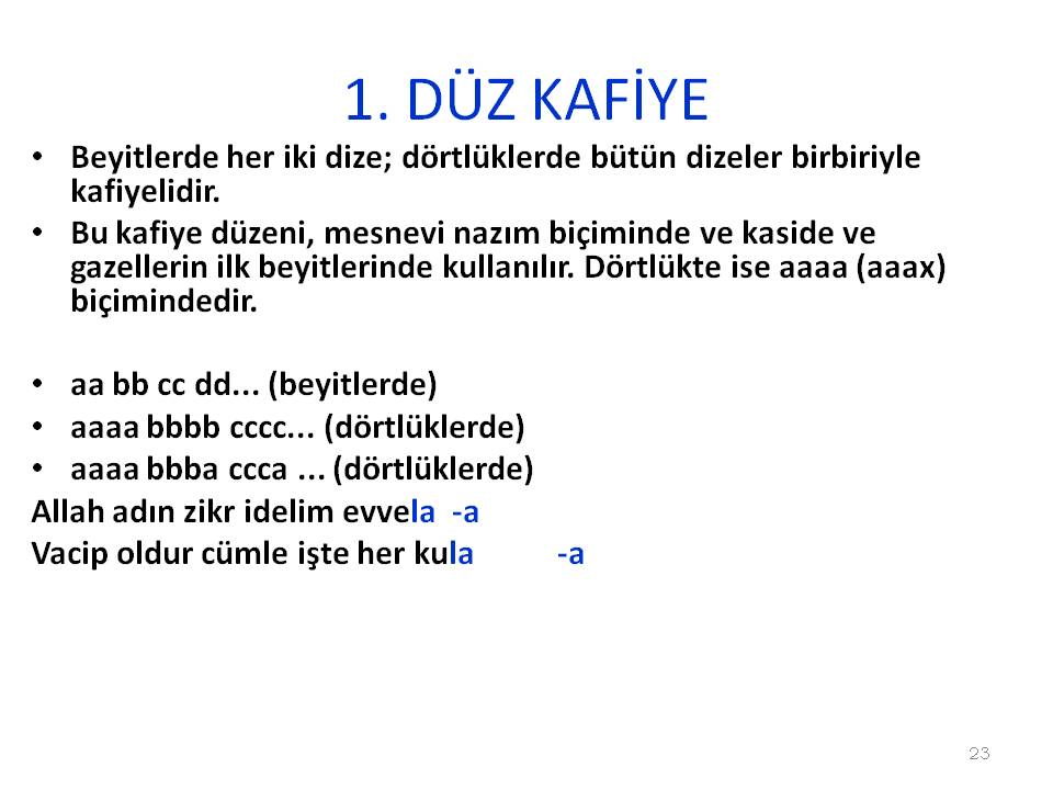 Duz Kafiye Semasi